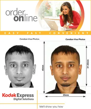 Example guide for Canadian temporary resident visa photographs