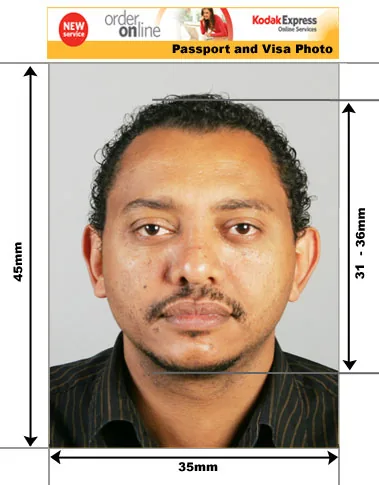 Example guide for Brazilian passport photographs