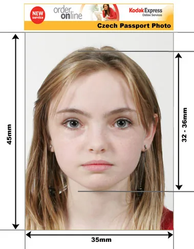 Example guide for Czech passport and visa photographs