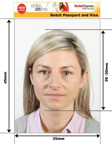 Example guide for Dutch passport and identity card photographs