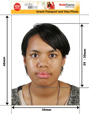 Example guide for Israeli passport and identity document photographs