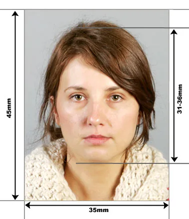 Example guide for Polish passport and visa photographs