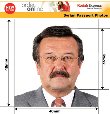 Example guide for Syrian passport and visa photographs