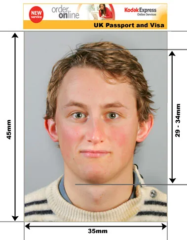 Example guide for UK passport and visa photographs