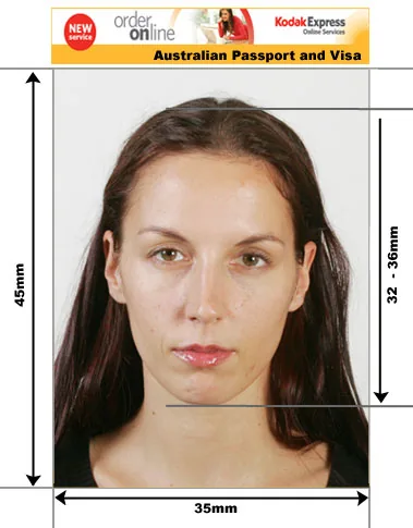 Example guide for Australian passport photographs