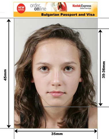 Example guide for Bulgarian passport and visa photographs