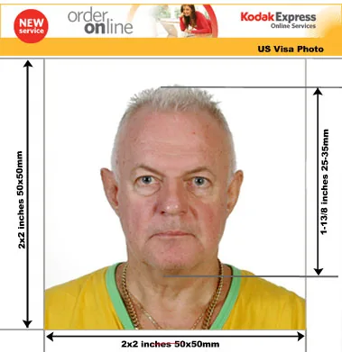 Example guide for US visa photographs